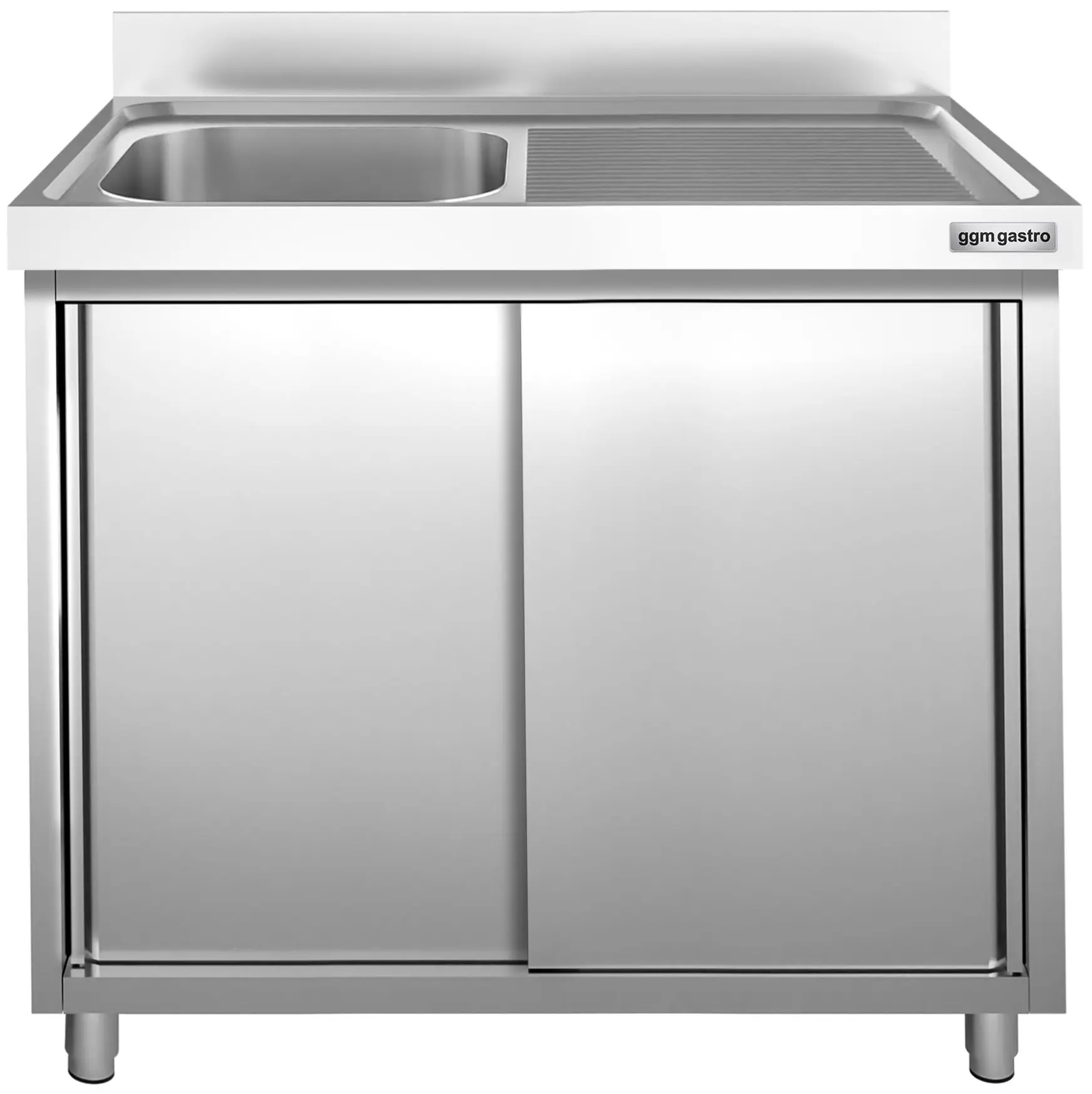 Стол-тумба с мойкой GGM Gastro SSK126BL1 (Inox) - 2
