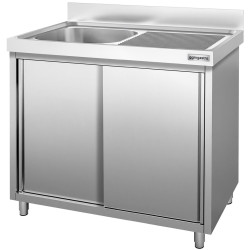 Стол-тумба с мойкой GGM Gastro SSK126BL1 (Inox) Thumb