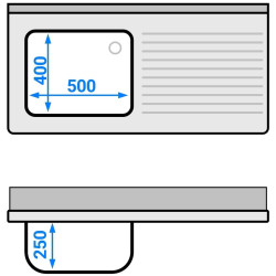 Стол-тумба с мойкой GGM Gastro SSK126BL1 (Inox) Thumb