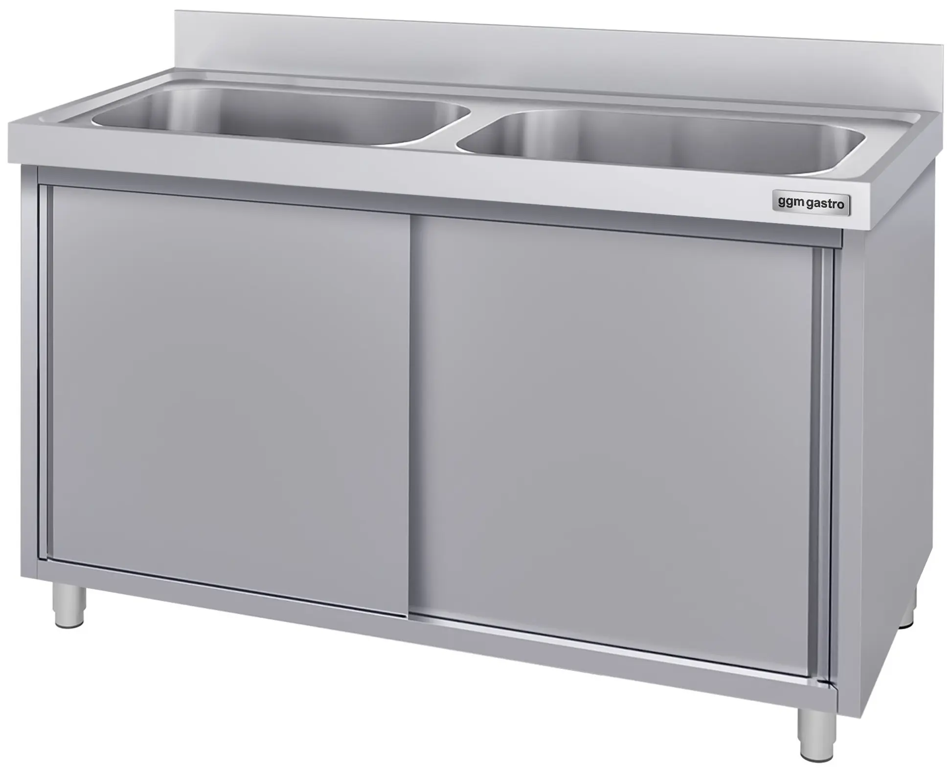 Стол-тумба с мойкой GGM Gastro SSK126BM2#ECO (Inox) - 3