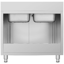 Стол-тумба с мойкой GGM Gastro SSK126BM2#ECO (Inox) Thumb