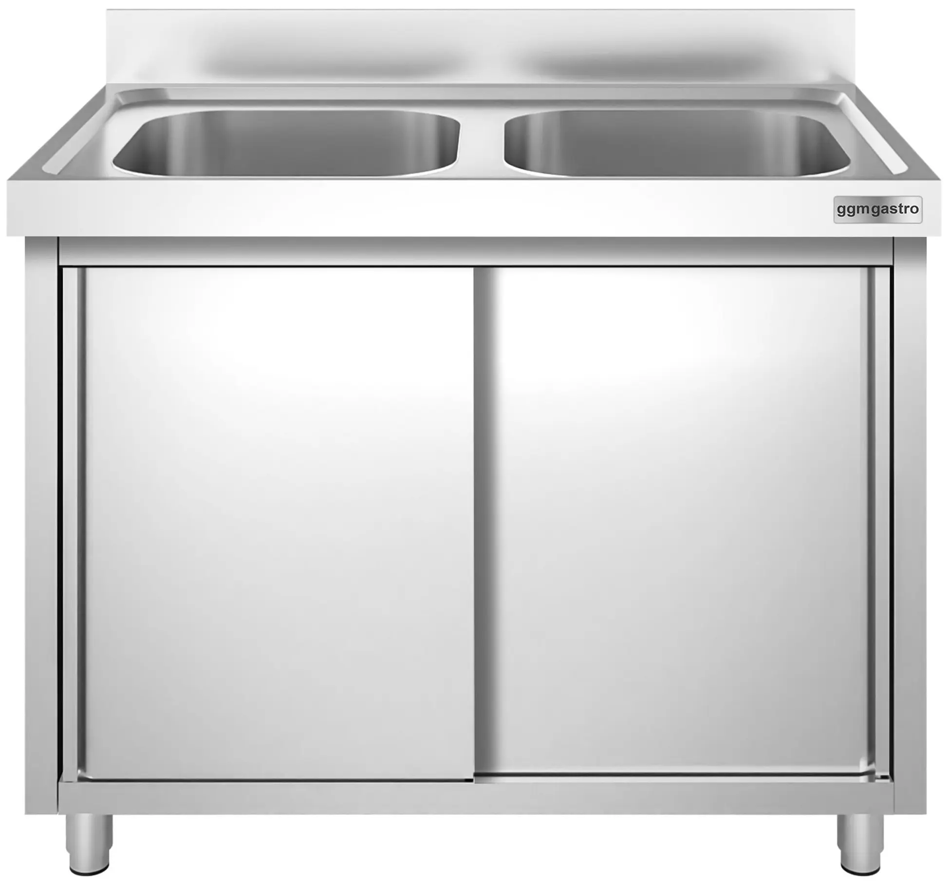Стол-тумба с мойкой GGM Gastro SSK126BM2 (Inox) - 2