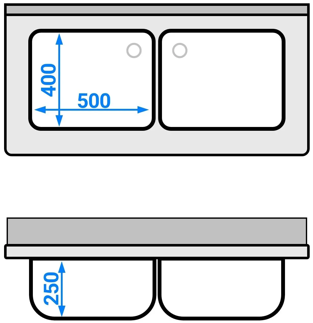 Стол-тумба с мойкой GGM Gastro SSK126BM2 (Inox) - 12