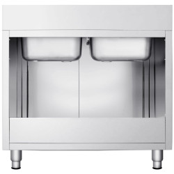 Стол-тумба с мойкой GGM Gastro SSK126BM2 (Inox) Thumb