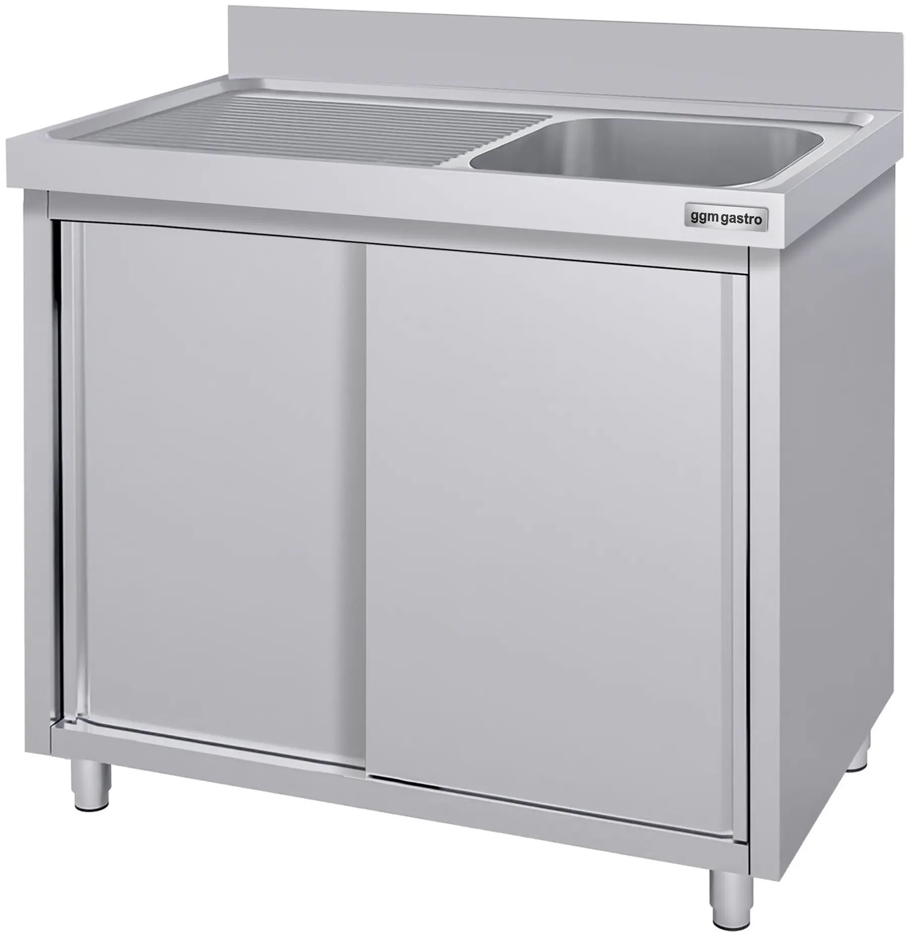 Стол-тумба с мойкой GGM Gastro SSK126BR1#ECO (Inox) - 3