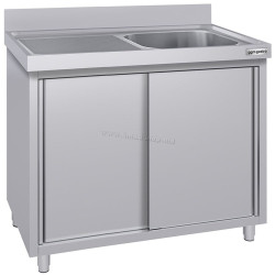 Стол-тумба с мойкой GGM Gastro SSK126BR1#ECO (Inox)