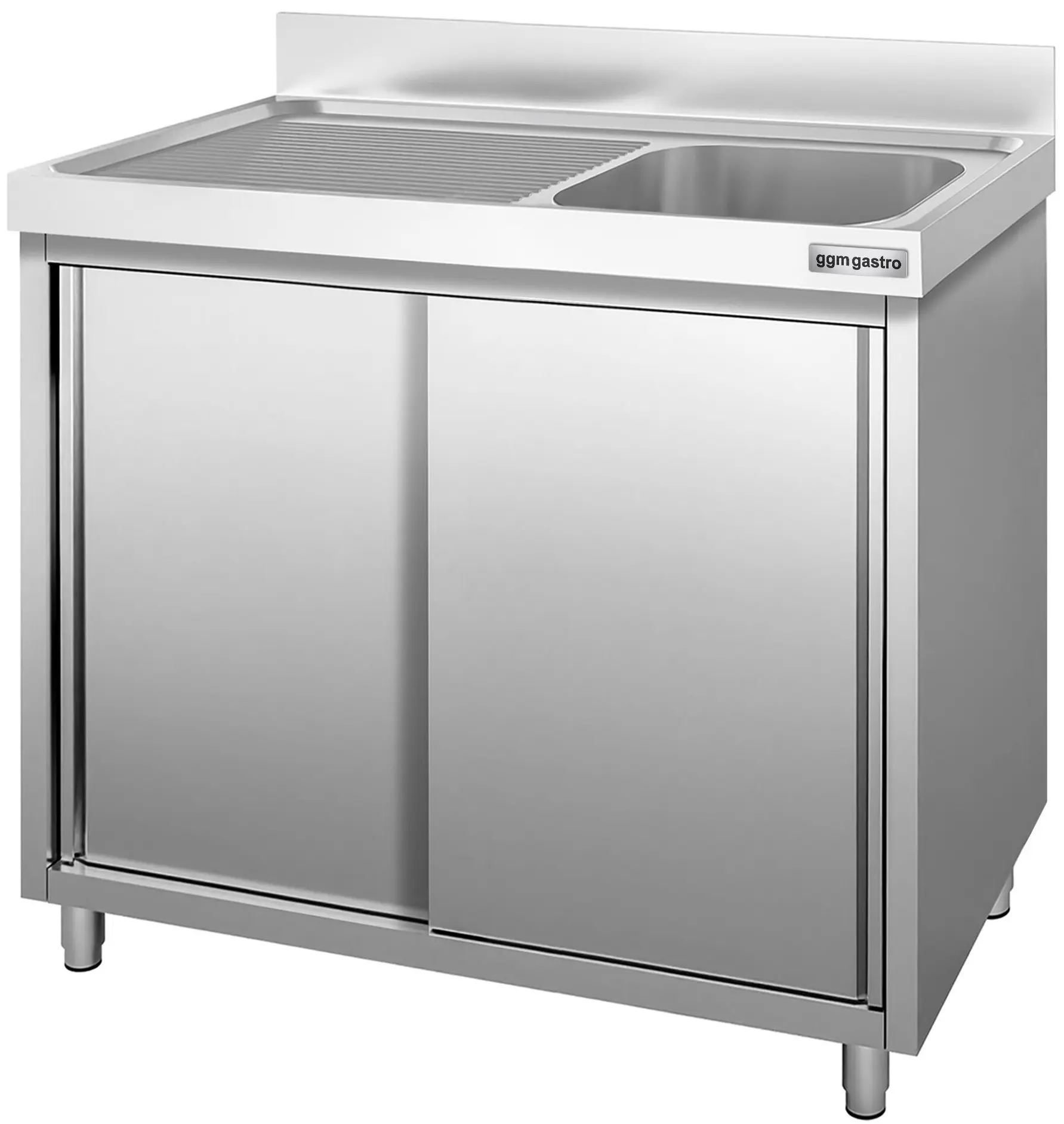 Стол-тумба с мойкой GGM Gastro SSK126BR1 (Inox) - 3