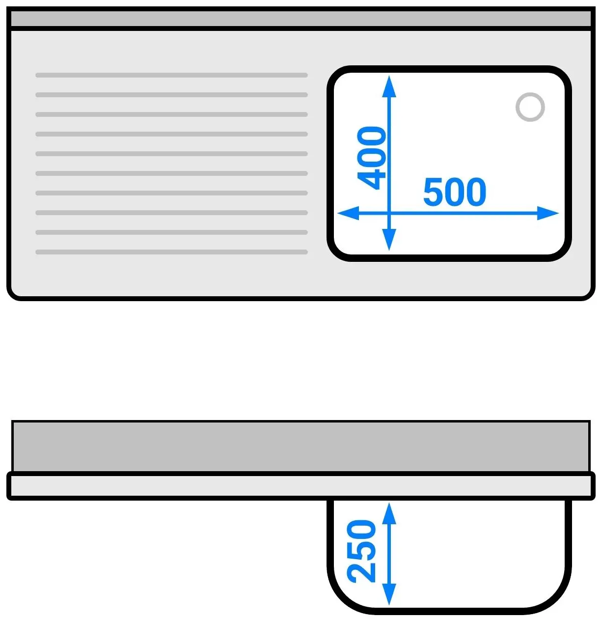 Стол-тумба с мойкой GGM Gastro SSK126BR1 (Inox) - 6