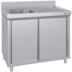 Стол-тумба с мойкой GGM Gastro SSK127BL1#ECO (Inox)