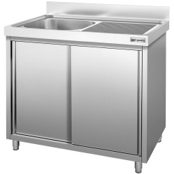 Стол-тумба с мойкой GGM Gastro SSK127BL1 (Inox) Thumb