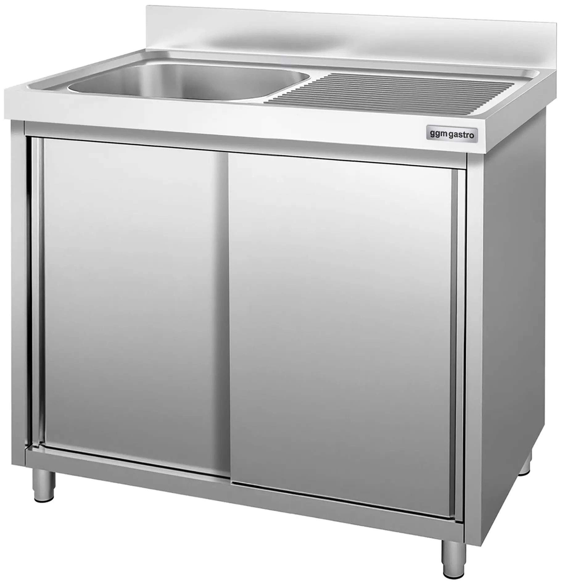 Стол-тумба с мойкой GGM Gastro SSK127BL1 (Inox) - 3