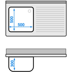 Стол-тумба с мойкой GGM Gastro SSK127BL1 (Inox) Thumb
