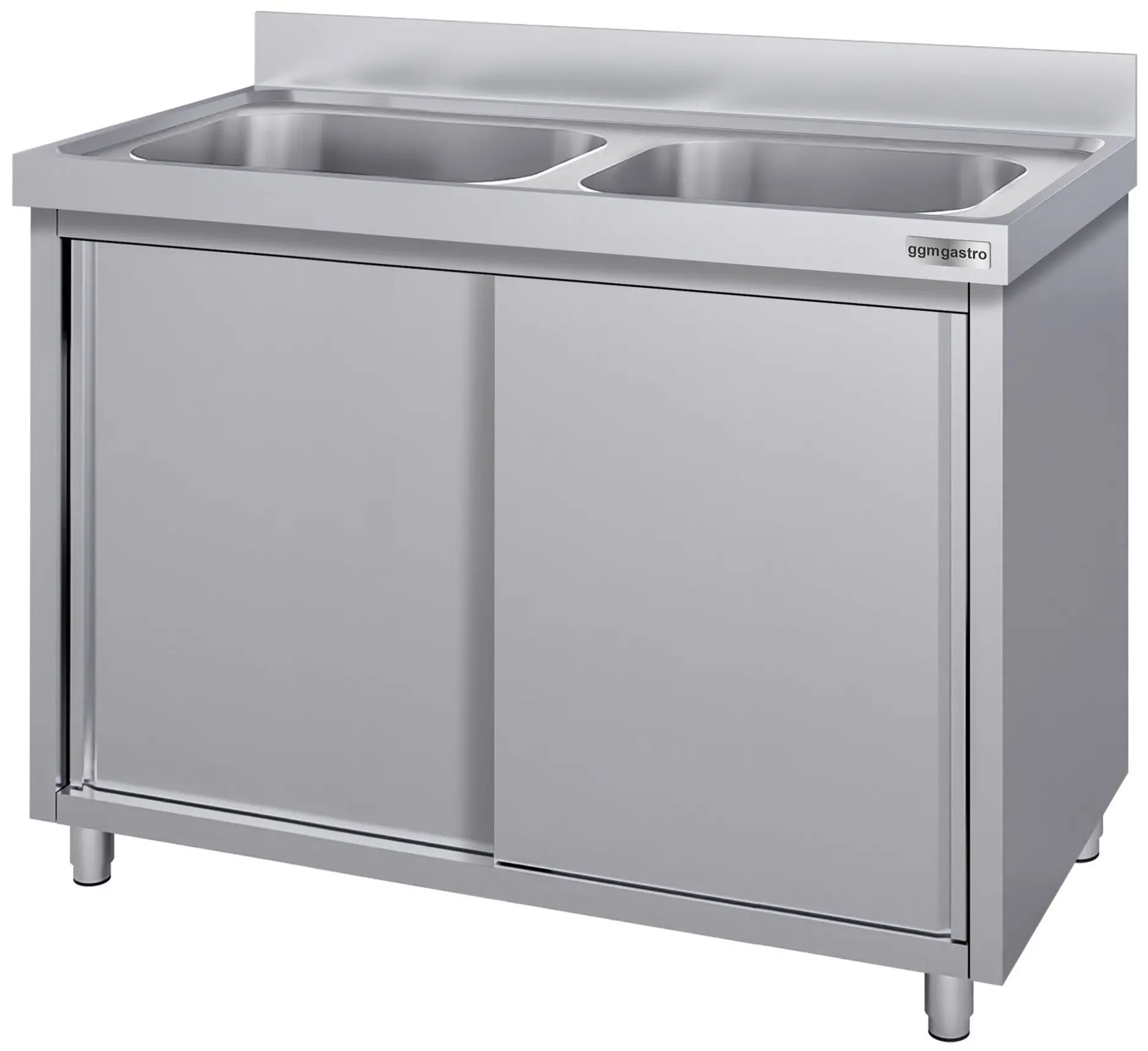 Стол-тумба с мойкой GGM Gastro SSK127BM2#ECO (Inox) - 3