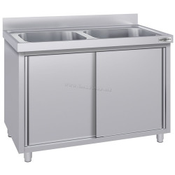 Стол-тумба с мойкой GGM Gastro SSK127BM2#ECO (Inox)