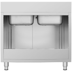 Стол-тумба с мойкой GGM Gastro SSK127BM2#ECO (Inox) Thumb