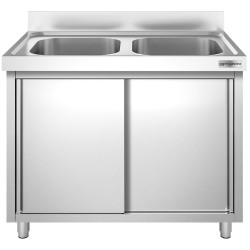 Стол-тумба с мойкой GGM Gastro SSK127BM2 (Inox) Thumb