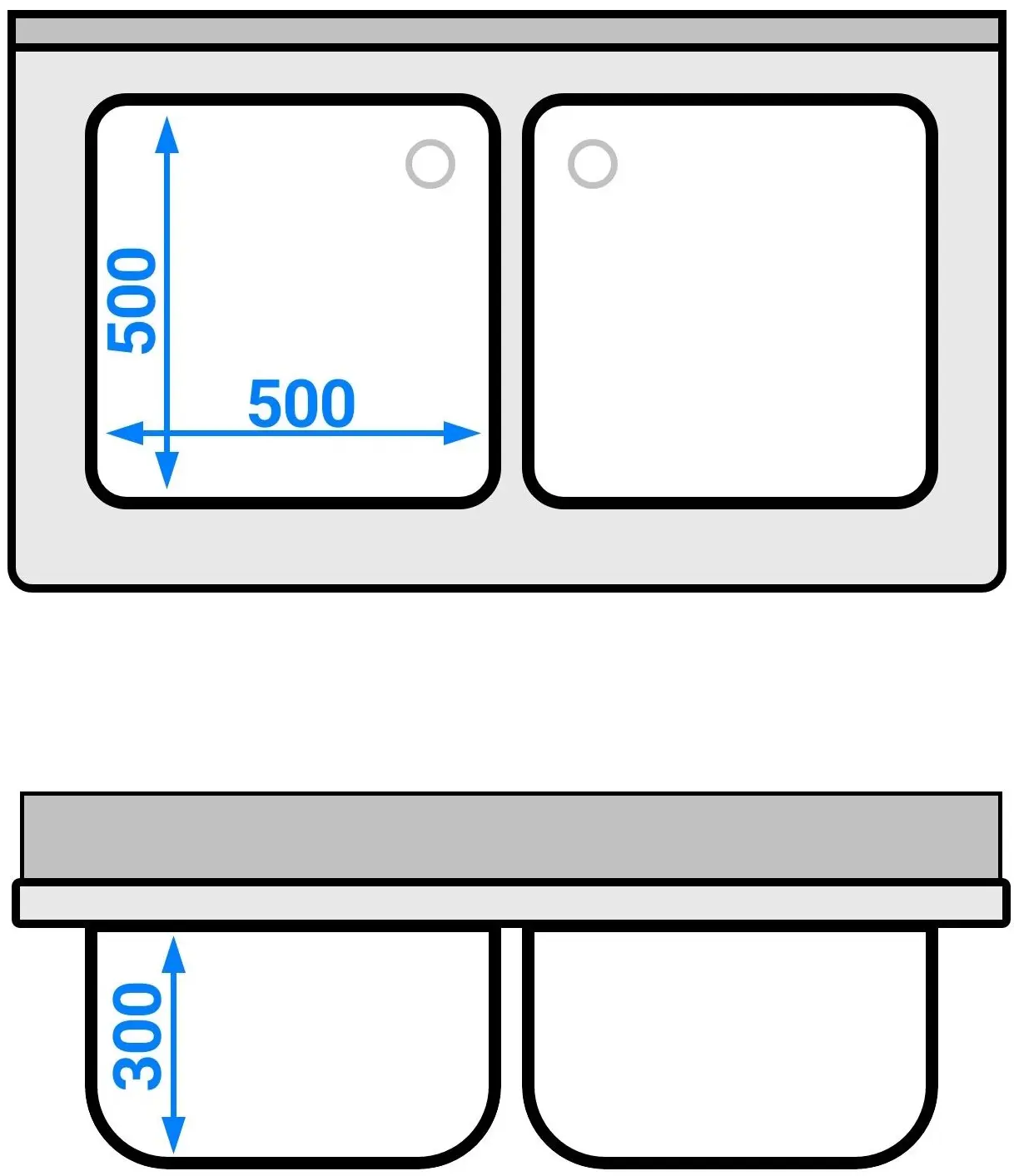 Стол-тумба с мойкой GGM Gastro SSK127BM2 (Inox) - 12