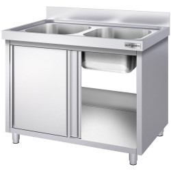 Стол-тумба с мойкой GGM Gastro SSK127BM2 (Inox) Thumb