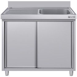 Стол-тумба с мойкой GGM Gastro SSK127BR1#ECO (Inox) Thumb
