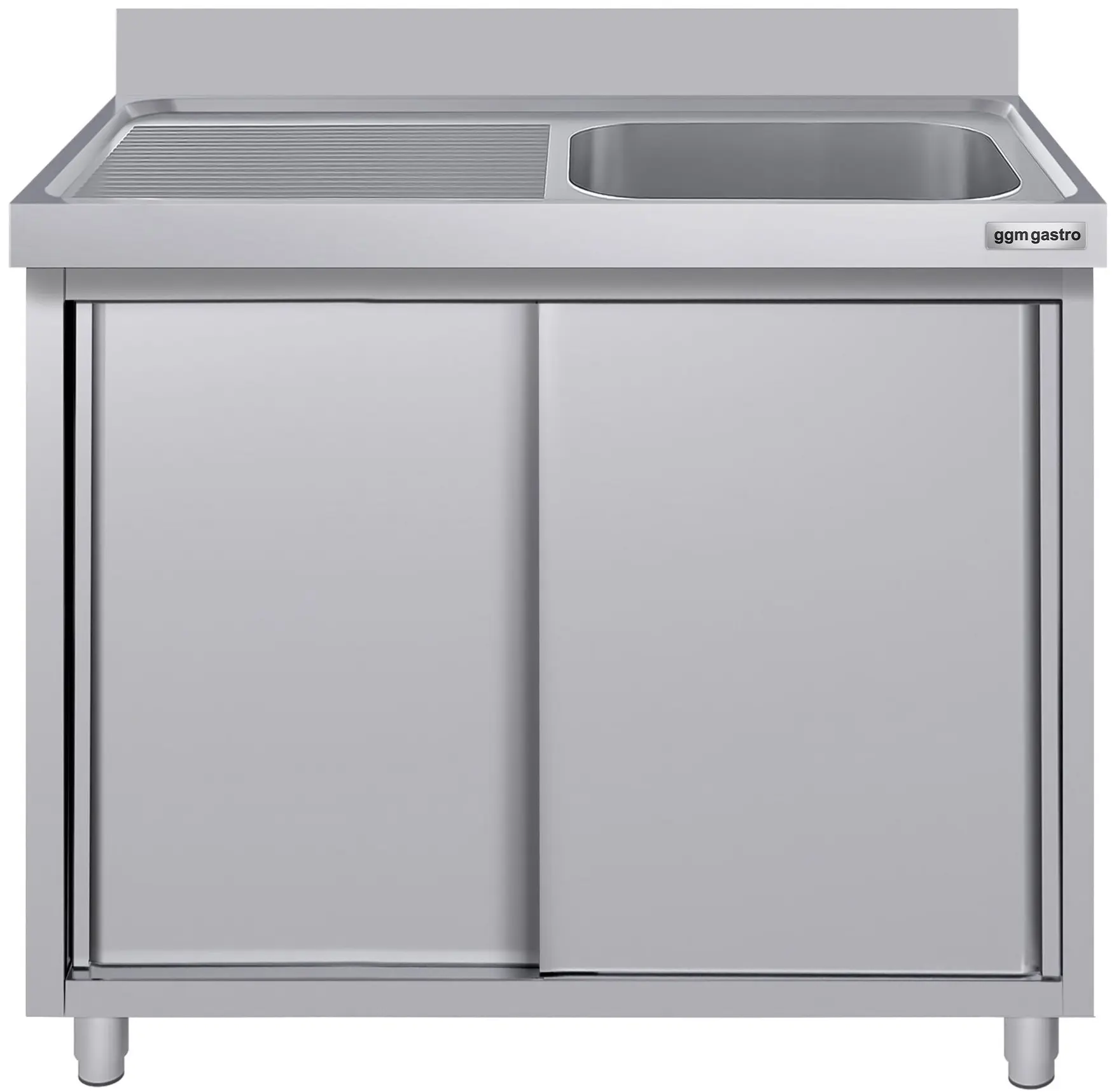 Стол-тумба с мойкой GGM Gastro SSK127BR1#ECO (Inox) - 2