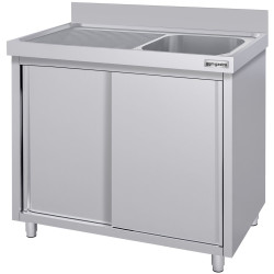 Стол-тумба с мойкой GGM Gastro SSK127BR1#ECO (Inox) Thumb