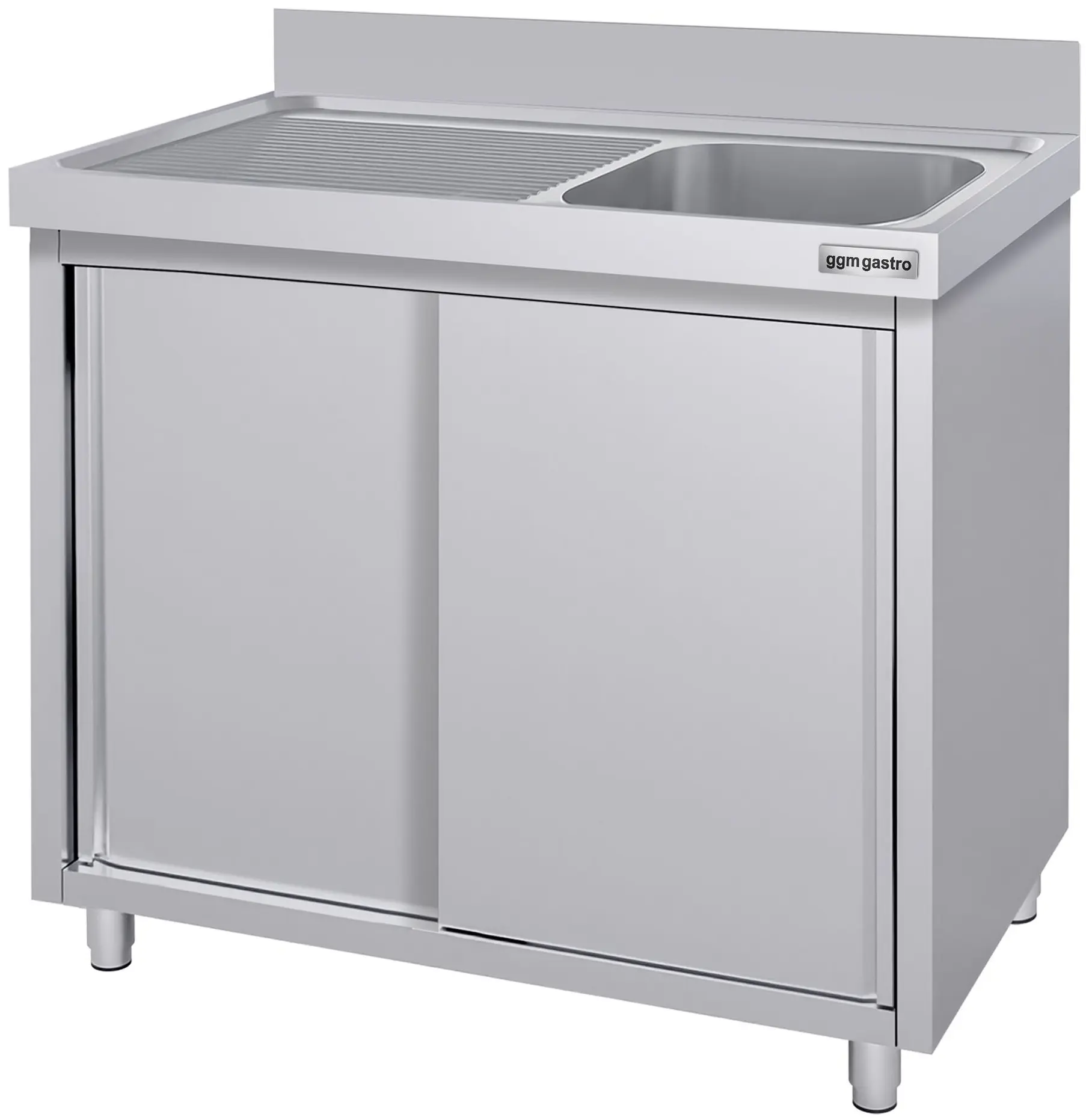 Стол-тумба с мойкой GGM Gastro SSK127BR1#ECO (Inox) - 3