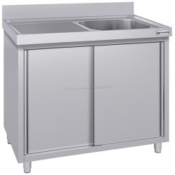 Стол-тумба с мойкой GGM Gastro SSK127BR1#ECO (Inox)