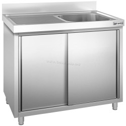Стол-тумба с мойкой GGM Gastro SSK127BR1 (Inox)