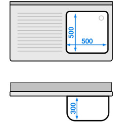 Стол-тумба с мойкой GGM Gastro SSK127BR1 (Inox) Thumb