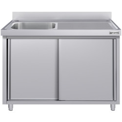 Masa-dulap cu chiuveta GGM Gastro SSK146BL1#ECO (Inox) Thumb
