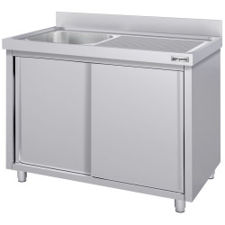 Masa-dulap cu chiuveta GGM Gastro SSK146BL1#ECO (Inox) Thumb