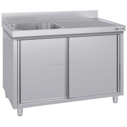 Стол-тумба с мойкой GGM Gastro SSK146BL1#ECO (Inox)