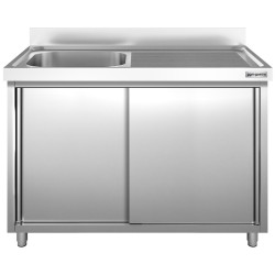 Masa-dulap cu chiuveta GGM Gastro SSK146BL1 (Inox) Thumb