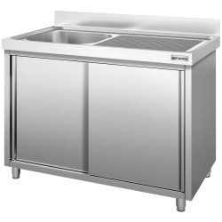 Masa-dulap cu chiuveta GGM Gastro SSK146BL1 (Inox) Thumb