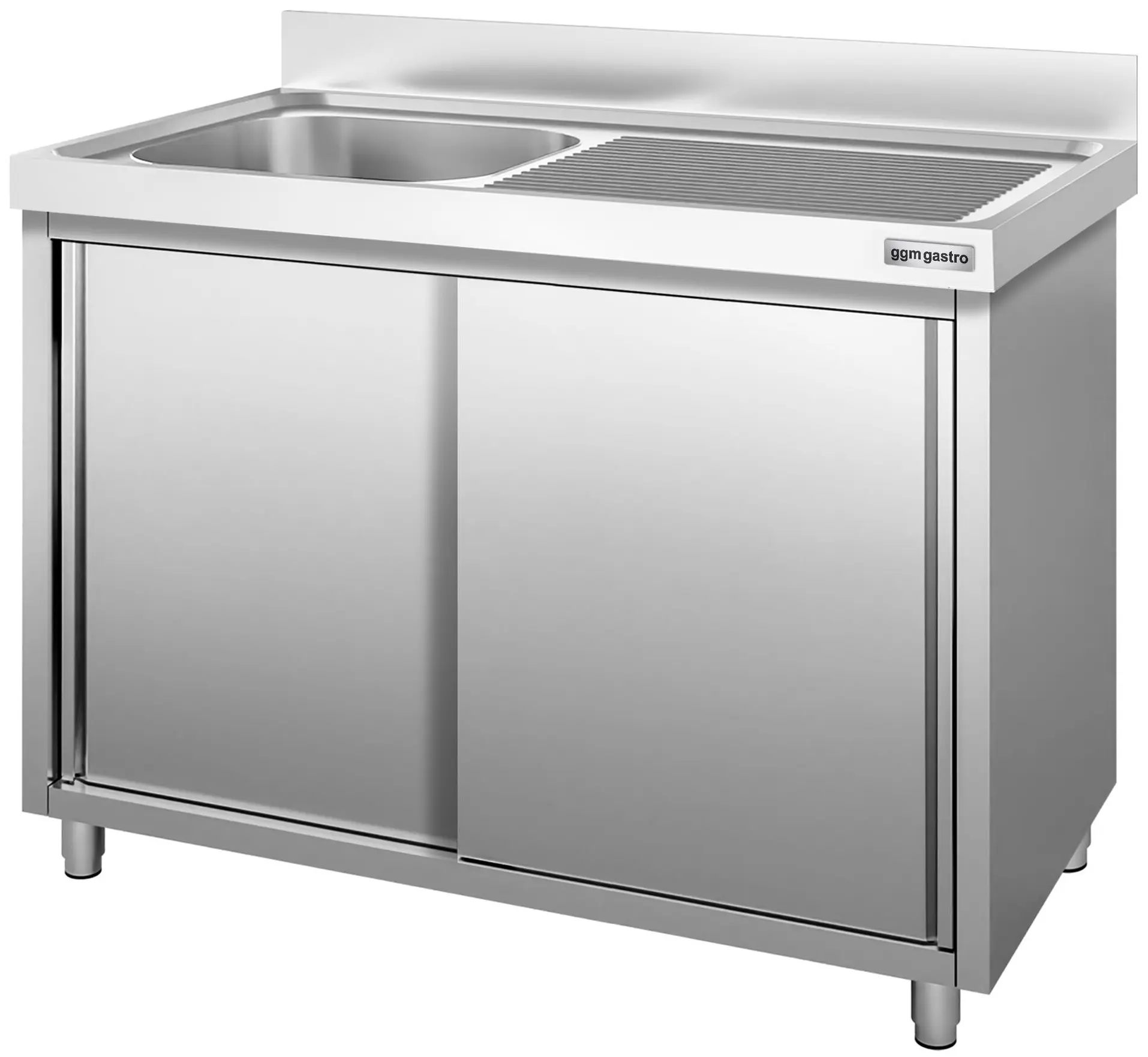 Masa-dulap cu chiuveta GGM Gastro SSK146BL1 (Inox) - 3