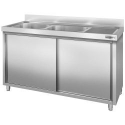 Masa-dulap cu chiuveta GGM Gastro SSK146BL2 (Inox) Thumb