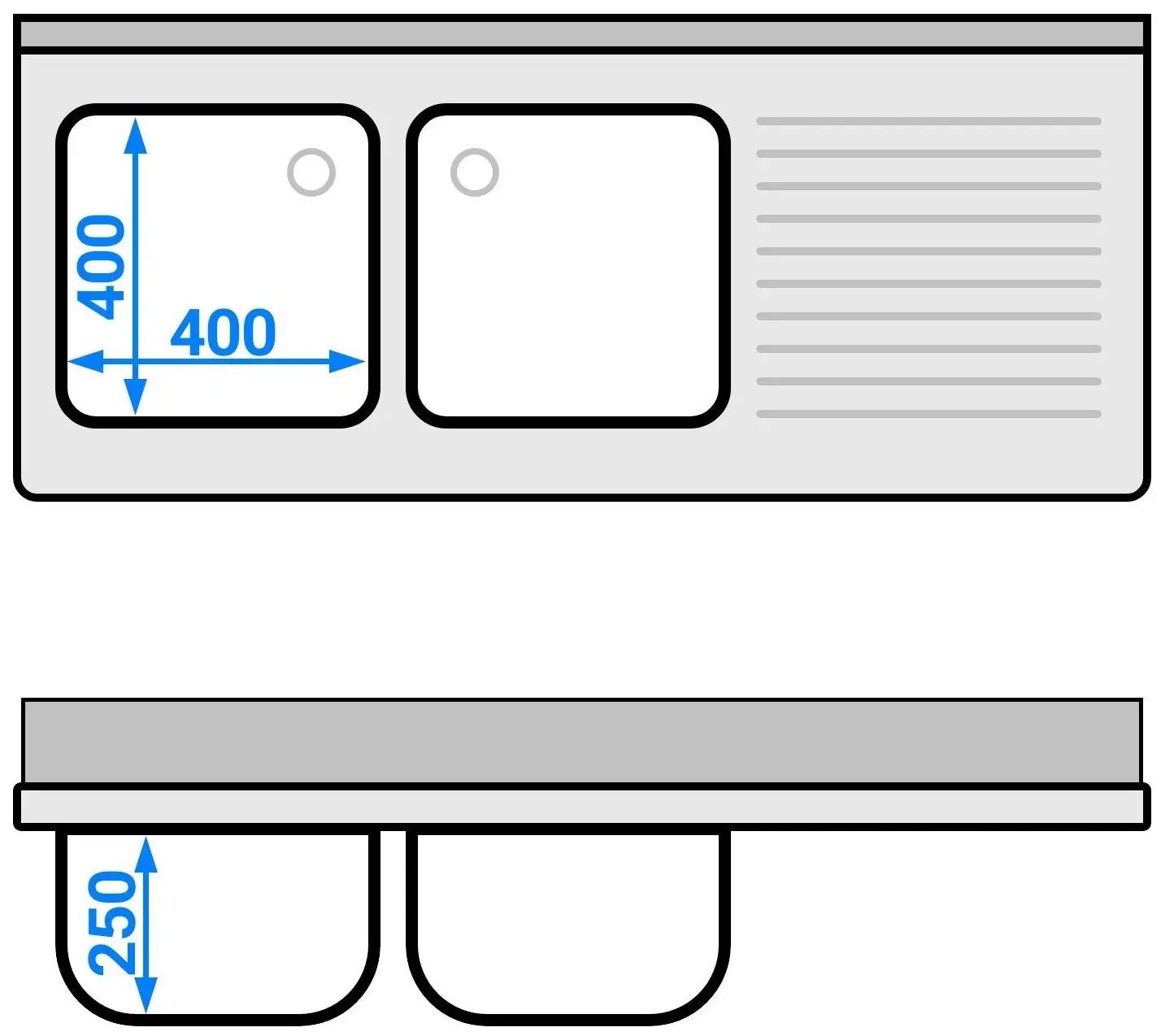 Masa-dulap cu chiuveta GGM Gastro SSK146BL2 (Inox) - 6