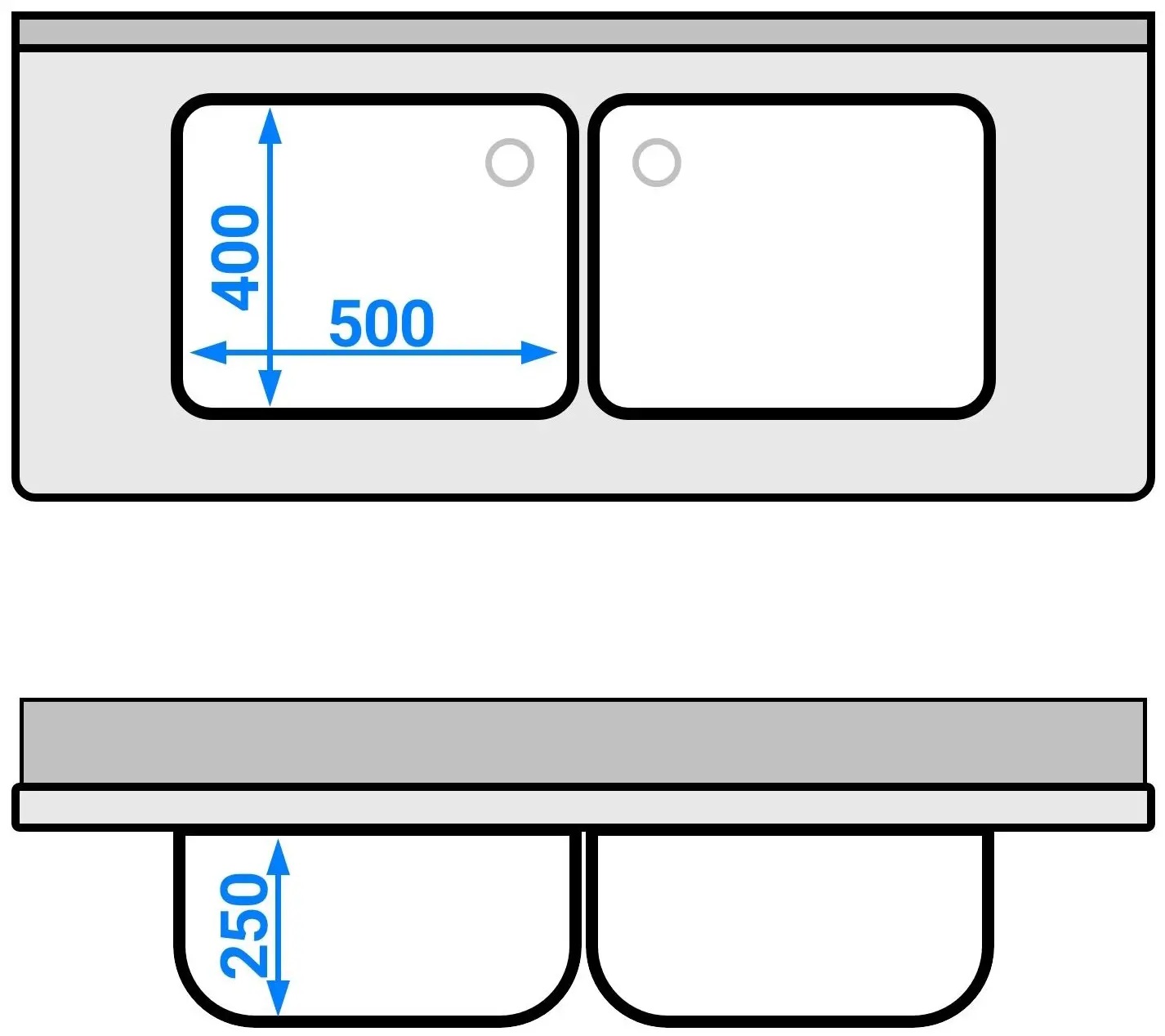 Стол-тумба с мойкой GGM Gastro SSK146BM2#ECO (Inox) - 12