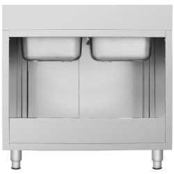 Стол-тумба с мойкой GGM Gastro SSK146BM2#ECO (Inox) Thumb