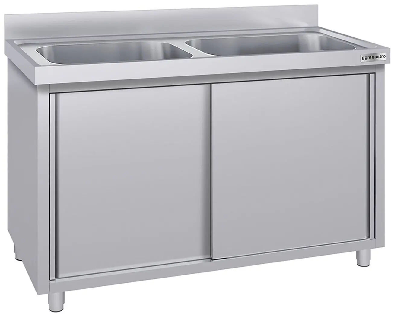 Стол-тумба с мойкой GGM Gastro SSK146BM2#ECO (Inox)