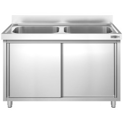 Стол-тумба с мойкой GGM Gastro SSK146BM2 (Inox) Thumb