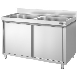 Стол-тумба с мойкой GGM Gastro SSK146BM2 (Inox) Thumb