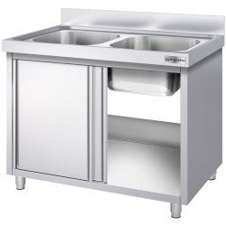 Стол-тумба с мойкой GGM Gastro SSK146BM2 (Inox) Thumb