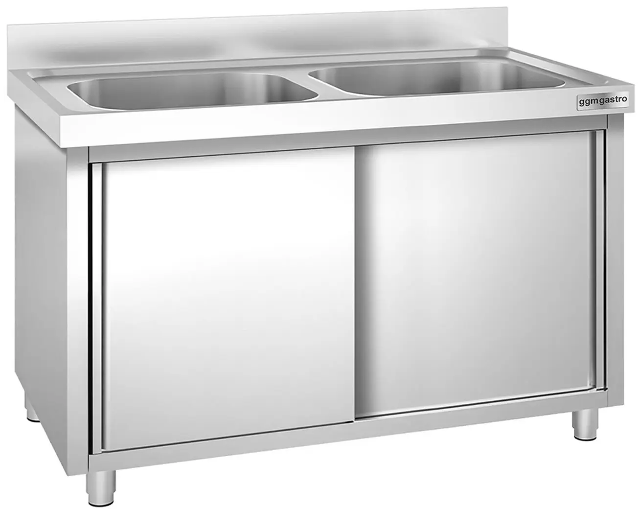 Стол-тумба с мойкой GGM Gastro SSK146BM2 (Inox)