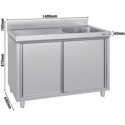 Masa-dulap cu chiuveta GGM Gastro SSK146BR1#ECO (Inox) Thumb