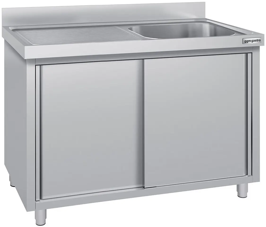 Masa-dulap cu chiuveta GGM Gastro SSK146BR1#ECO (Inox)