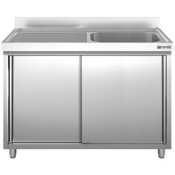 Стол-тумба с мойкой GGM Gastro SSK146BR1 (Inox) Thumb
