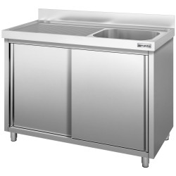 Стол-тумба с мойкой GGM Gastro SSK146BR1 (Inox) Thumb