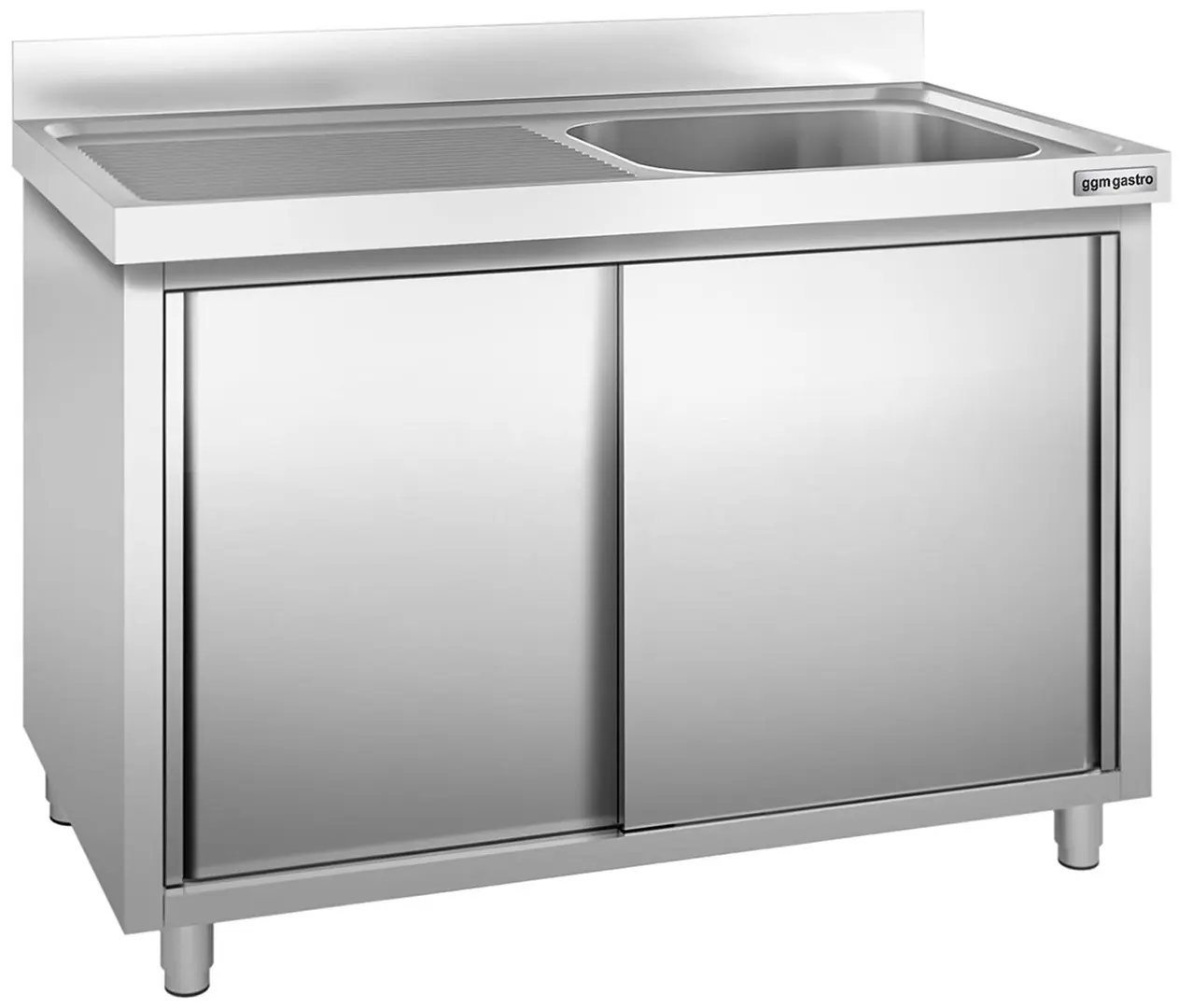 Стол-тумба с мойкой GGM Gastro SSK146BR1 (Inox)