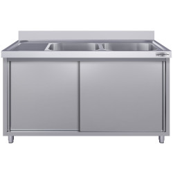 Masa-dulap cu chiuveta GGM Gastro SSK146BR2#ECO (Inox) Thumb